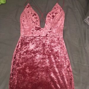 Pink velvet dress
